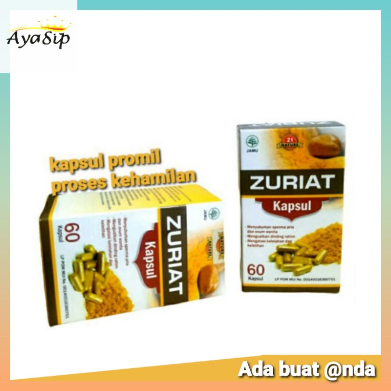 Kapsul Zuriat Promil/Kapsul Zuriat Promil 60 butir Program Kehamilan/Kapsul Herbal Zuriat Promil