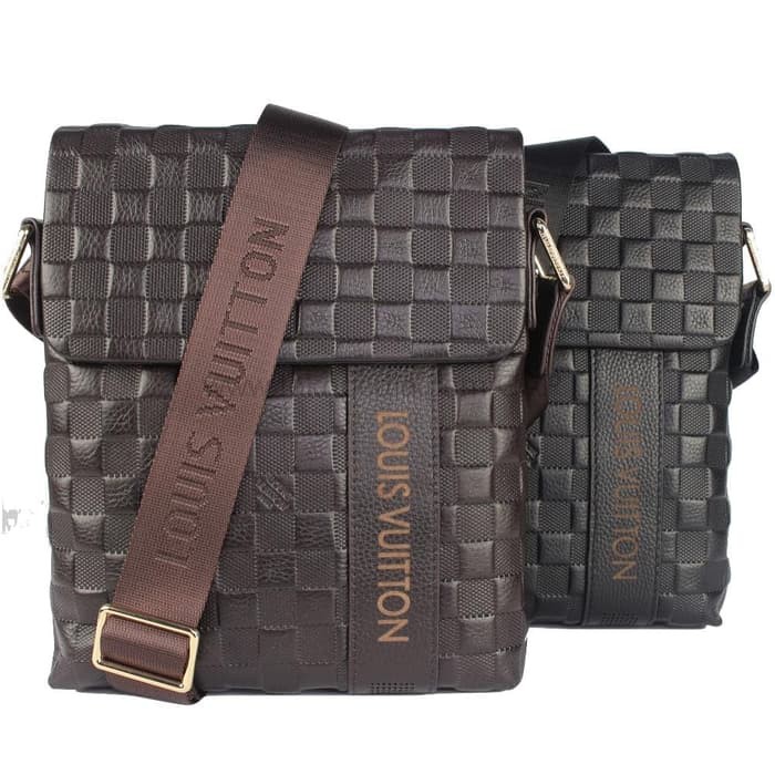 LV 505 SLINGBAG | TAS SELEMPANG PRIA KULIT ASLI IMPORT | BLACK COFFEE - Cokelat