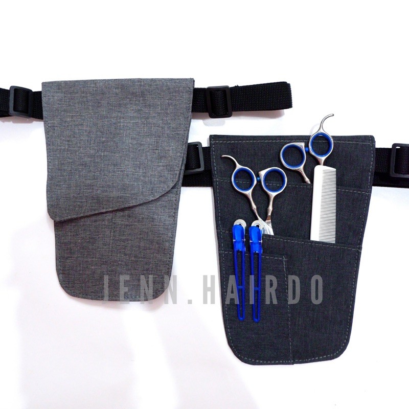 Tas pouch holder sisir/gunting rambut profesional/tas pinggang salon