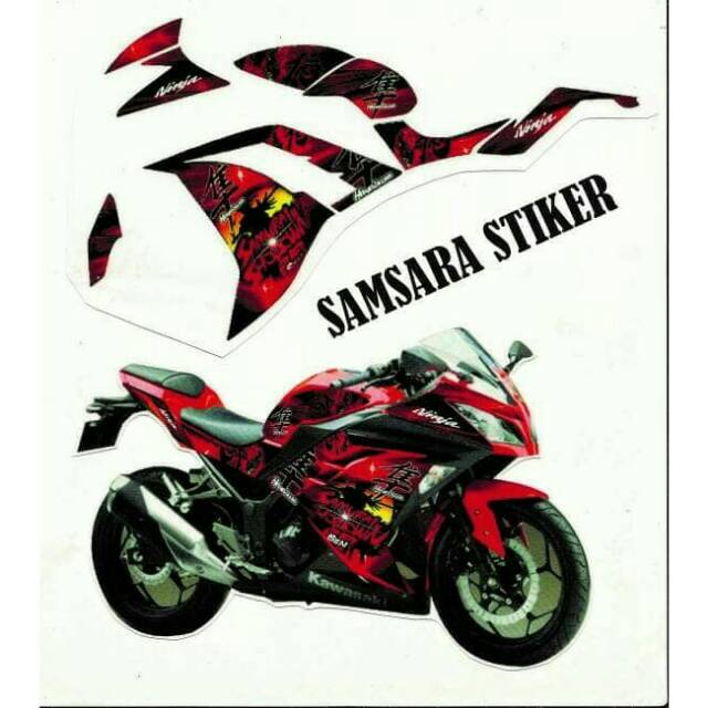 Stiker Motor Ninja 250 Fi Samurai Hayabusa Merah Shopee Indonesia