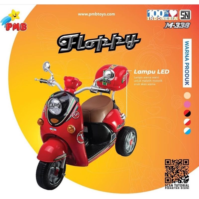 Motor floppy pmb m-338 scoopy motoran aki mainan anak / ATV Ride On ATV SNI