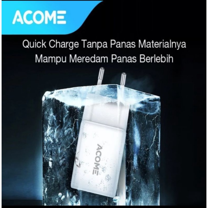 ACOME AC03 Charger Adaptor 2.4A AIC Fast Charging 2 Port USB ORIGINAL