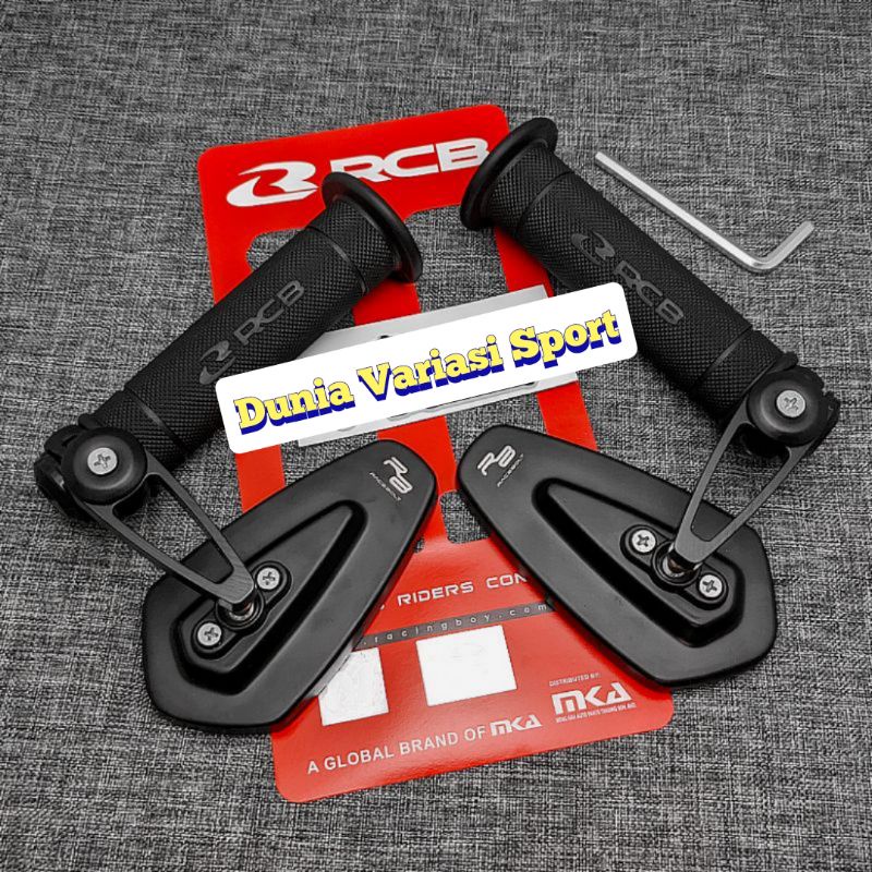 Paket Handgrip RCB Original + Spion Jalu Oval Bar End Universal Semua Motor