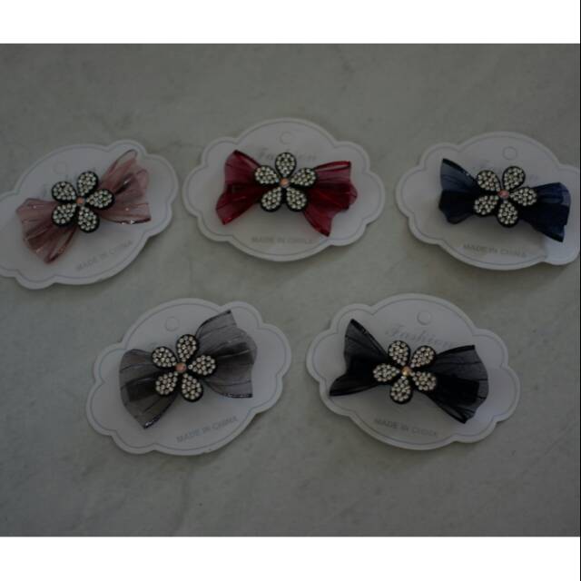 Jepit flower ribbon kecil