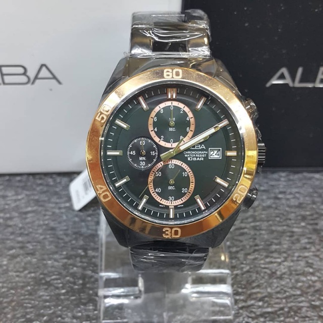 ALBA AM3618 Active Chronograph Stopwatch Black ORIGINAL