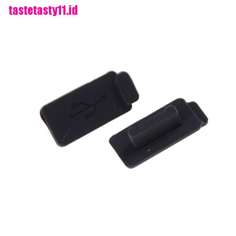 10 Pcs Plug USB Bahan Karet Silikon Lembut Warna Hitam Untuk PC Laptop