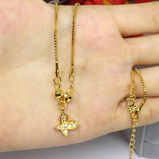 Kalung Xuping Love Kecil Batu Putih Lapis Emas Gold - BN239