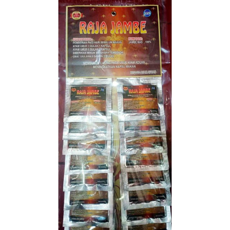 OBAT CACING AYAM RAJA JAMBE ISI 6 KAPSUL