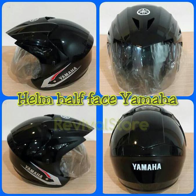 Helm Yamaha Half Face (Black)