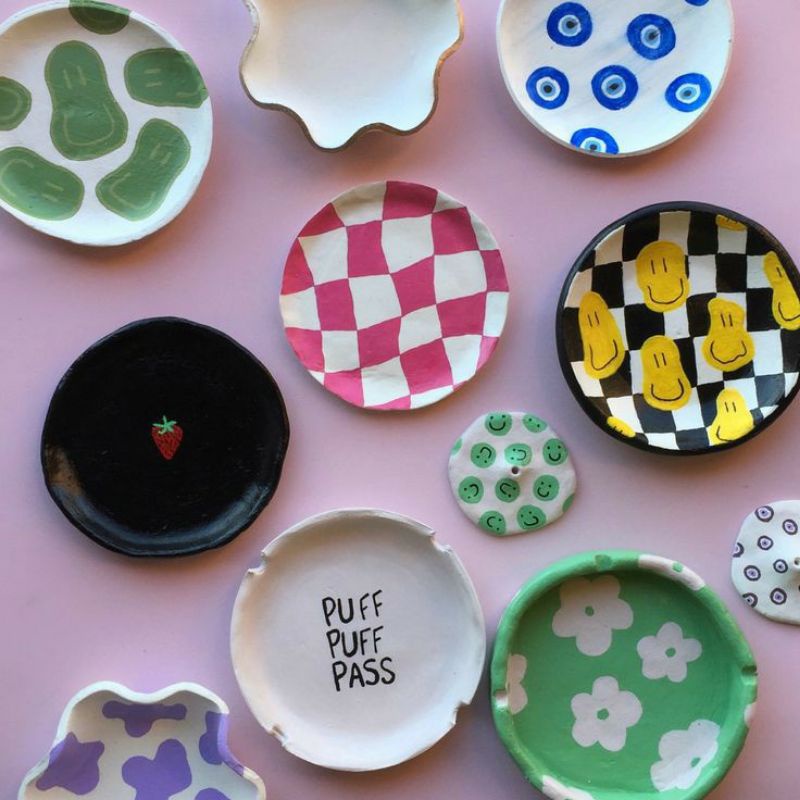 TATAKAN GELAS/PIRING CLAY AESTHETIC TAHAN PANAS || BISA COSTUM || AESTHETIC || TERMURAH||