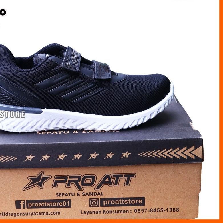 ♔ NOAH - PRO ATT TEC 890 Perekat 31- 38 / Sepatu Sekolah Hitam / Sepatu Perekat Anak ♩