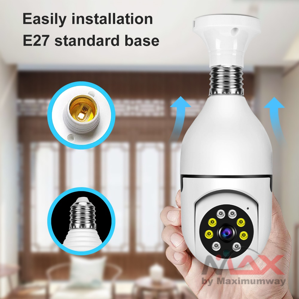 E27 Wifi IP CCTV Remote 360 Derajat pasang di fiting lampu PLN 220V lampu sorot IR Night Vision Penglihatan Malam sensor gerak Motion sensor 2MP Wireless Wifi IP Camera Outdoor Indoor IR Night Vision Motion Tracking Detect Smart Camera Home Security