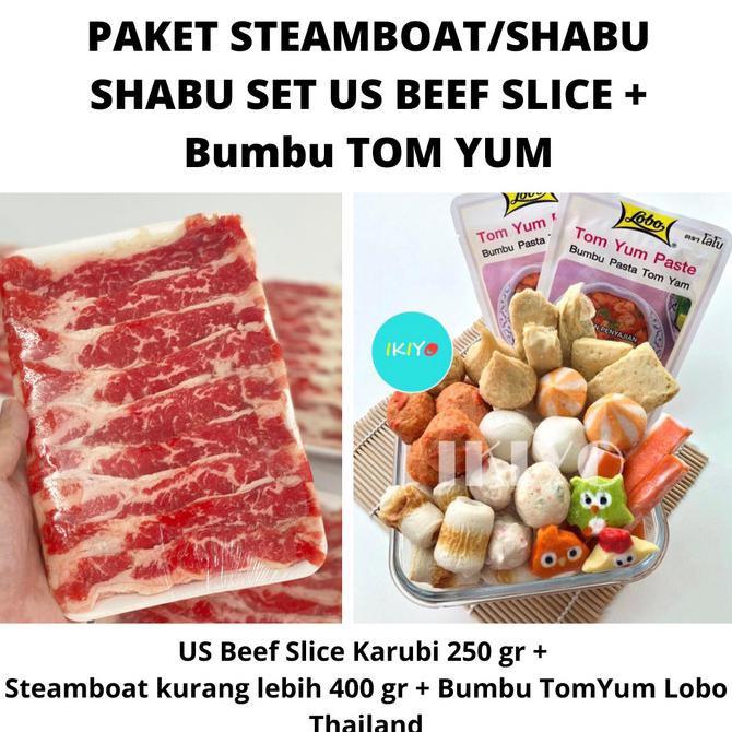 

Steamboat Set Us Beef Slice Tom Yum / Aneka Baso / Shabu Shabu / Suki Terlaris