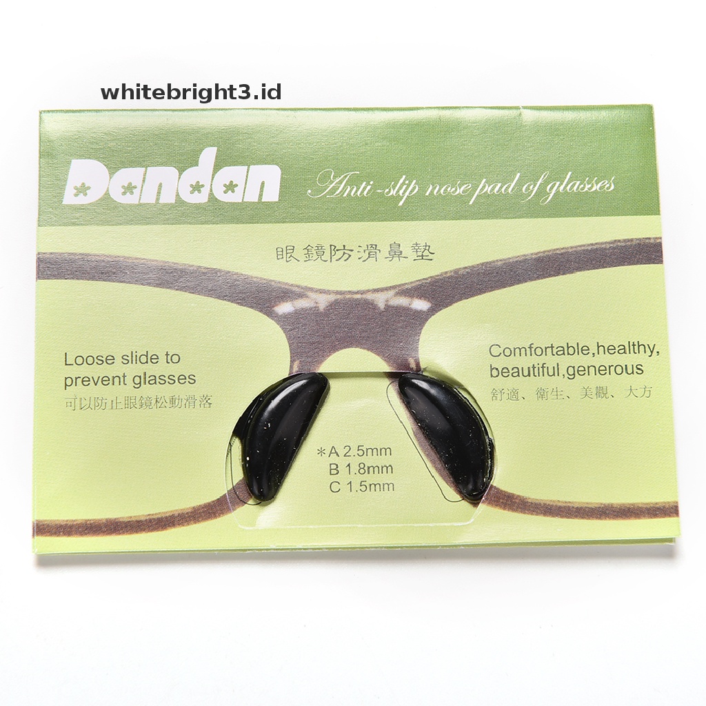 (whitebright3.id) 5 Pasang Bantalan Hidung Anti Slip Bahan Silikon Untuk Kacamata