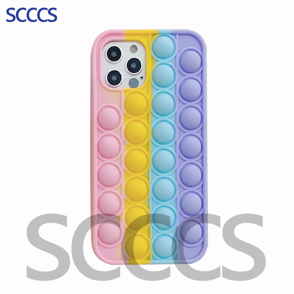 Casing Iphone 12 Pro Mini 11 Xs Max Xr 7 8 Plus Motif Pop It Push Bubble