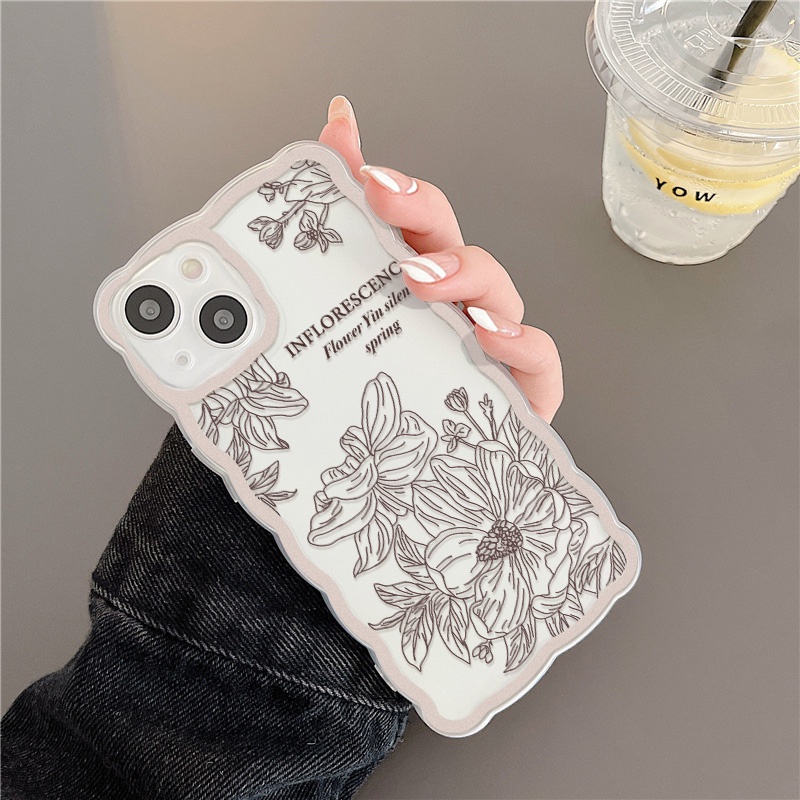 Soft Case Pelindung Lensa Kamera Motif Lukisan Bunga Untuk iPhone 13 Pro Max 11 12 Pro X XS Max 7 8 Plus SE 2020