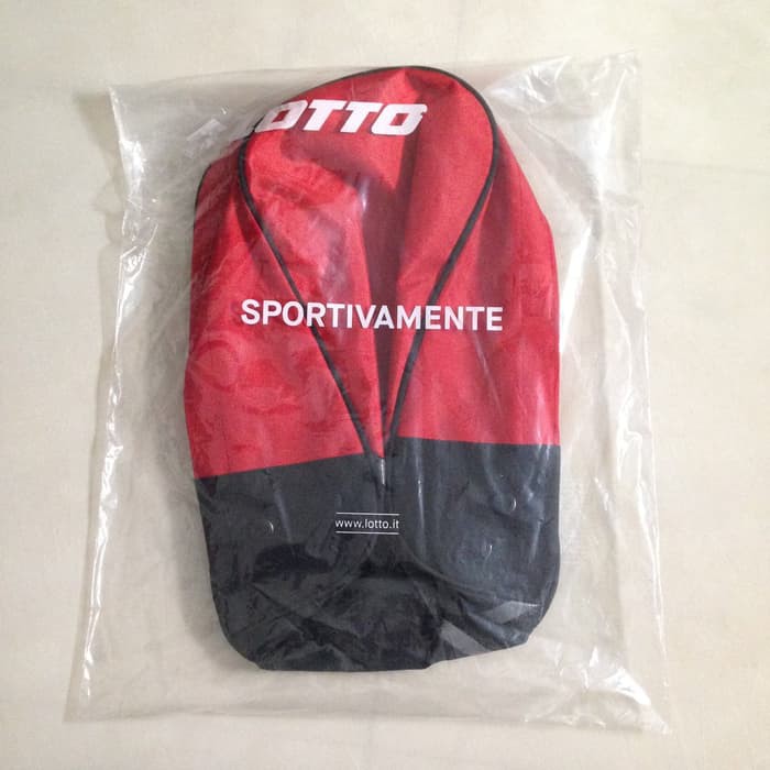 Tas Sepatu Lotto Energia Shoebag Black Solar Red L13150003 Original