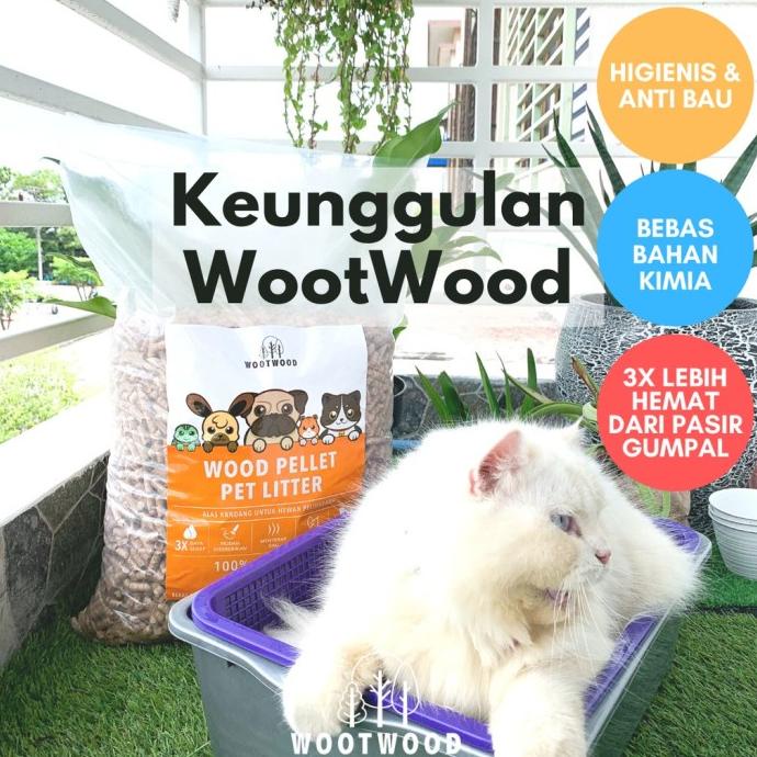 READY COD wood pellet 4kg WootWood pet/ cat litter (pasir organik utk kucing & - 2 kg PRODUK