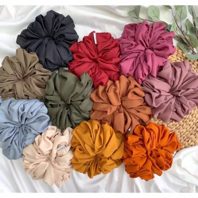 SCRUNCHIE JUMBO HIJAB IKAT RAMBUT CEPOL / Luxor rambut kain scrunchie kucir rambut
