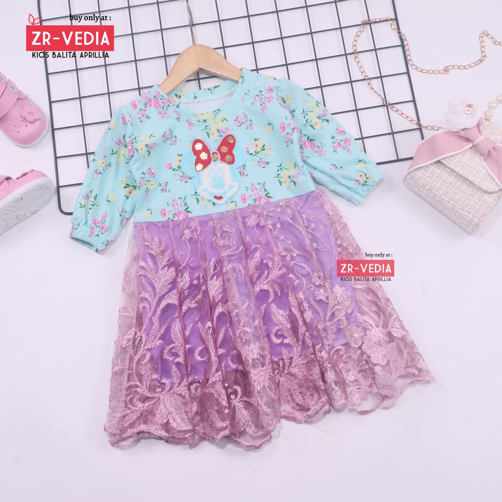 Dress Rara uk 1-3 Tahun / Gaun Brukat Pesta Import Premium Cewek Baju Dres Brokat Anak Perempuan