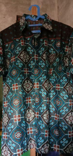 Kemeja Batik Lengan Panjang 021 Risna Batik Hrb0626 Hem Batik Murah Seno Sogan Bakung Padi Manggar