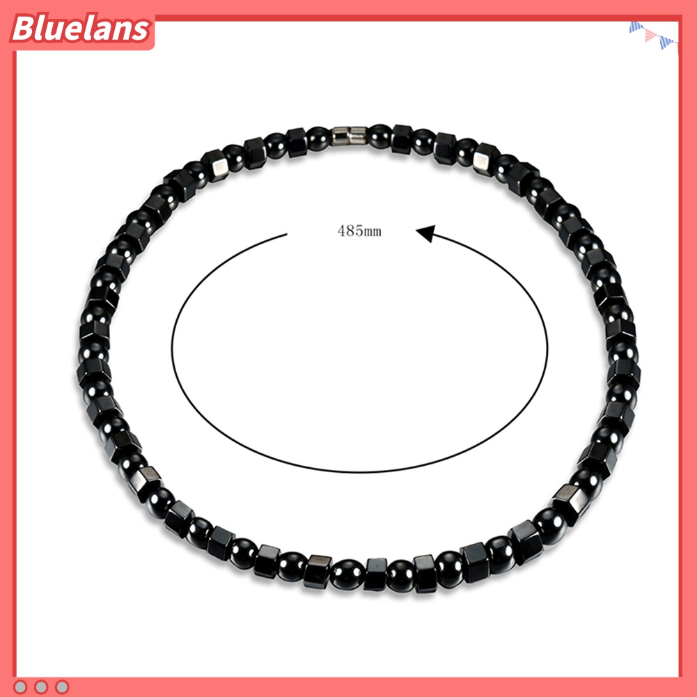 Kalung Manik-Manik Hematite Chakra Magnetik Warna Hitam Untuk Pria Dan Wanita