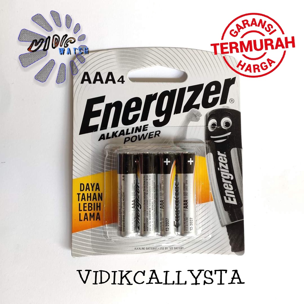 BATERAI ENERGIZER ALKALINE POWER AA AAA A3 A2 E91 LR6 / AAA A3 E92 LR03 1.5V ASLI ISI 4