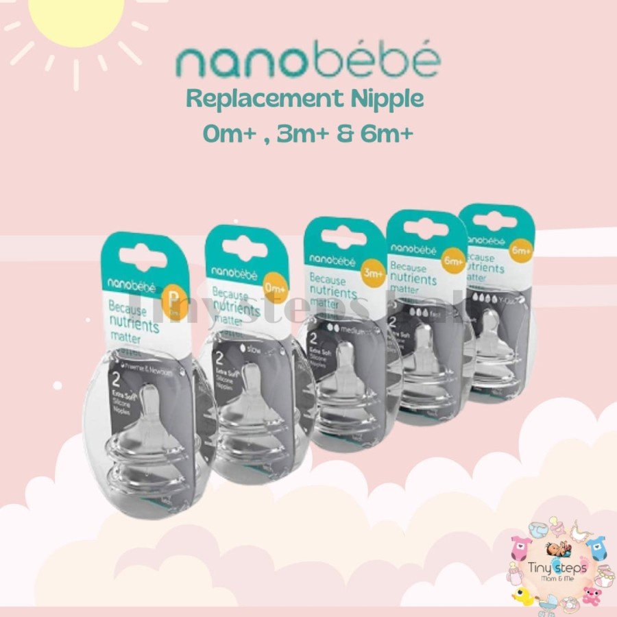 Nanobebe Replacement Nipple Preemie Slow Medium Fast Y-cut ( Prematur , 0+ , 3M+ , 6M+ ) – Nipple Bo