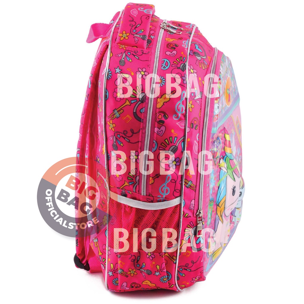 Tas Ransel Anak Perempuan Karakter UKURAN SD - 4D Emboss Clarity - UNICORN - Tas 4D Timbul Tas Timbul