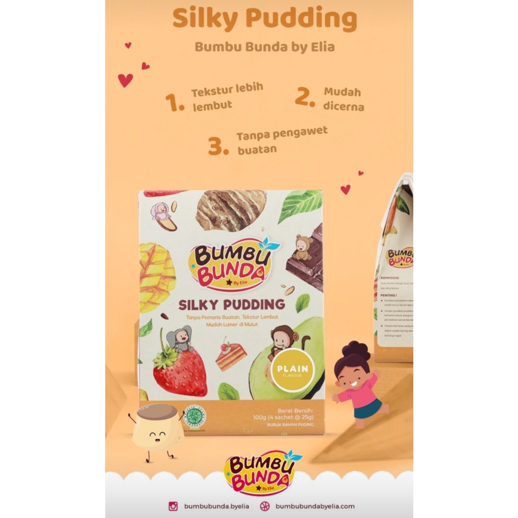 Silky Pudding Bumbu Bunda by Elia / Puding Anak / Snack MPASI Bayi Anak / Puding Lembut / Cemilan Bayi Anak / 1 tahun+