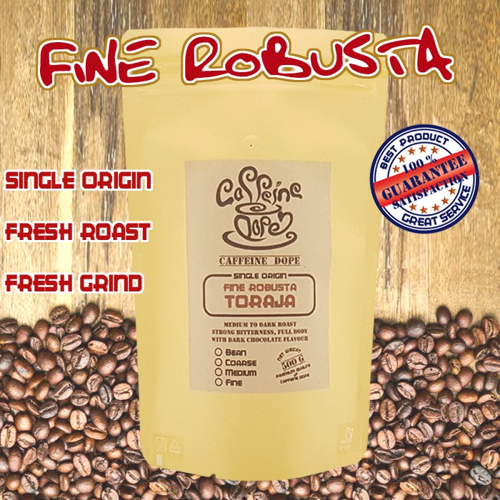 

Kopi Robusta Toraja 500 Gr -Fine Grade- Bean/Biji & Ground/Bubuk