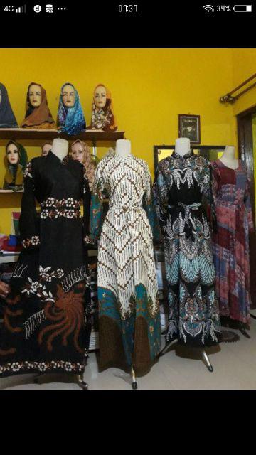 Gamis Batik Motif Biru Terlaris Garansi Shopee!