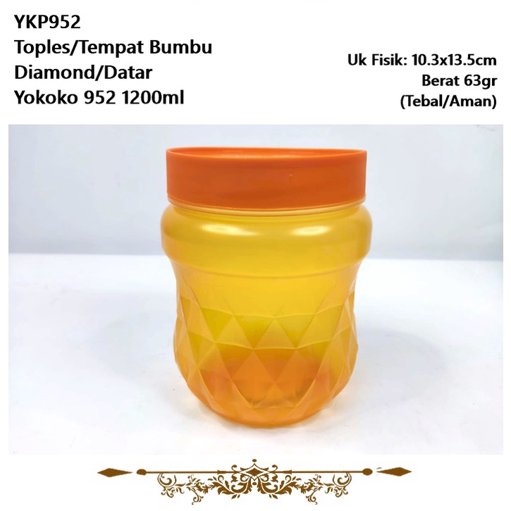 Toples Mini/Tempat Bumbu Diamond/Datar Yokoko 1.2L