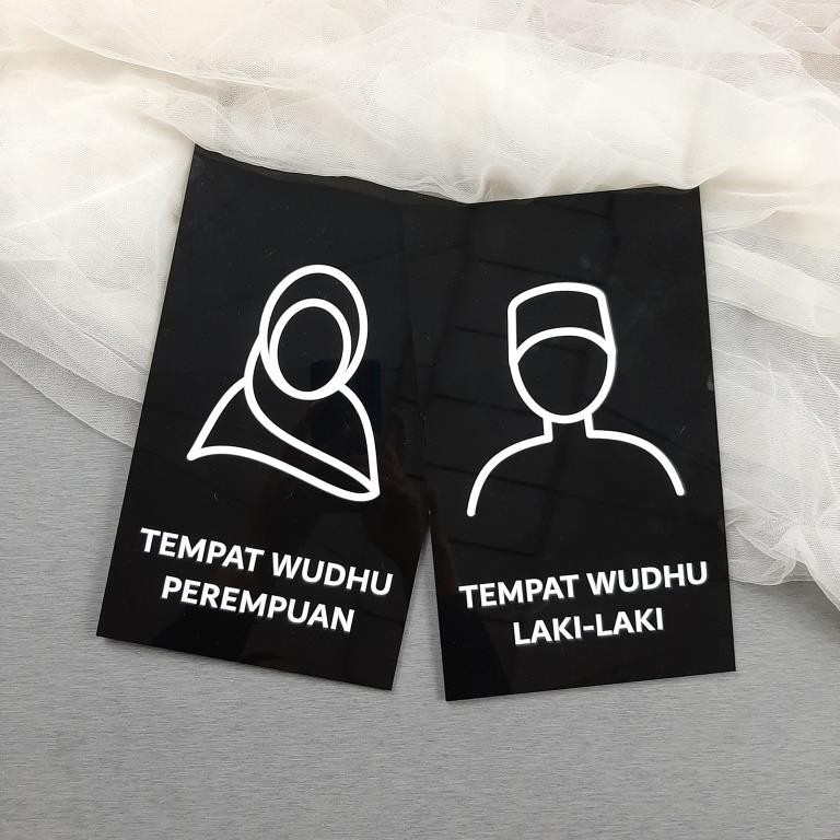 

Sign papan nama akrilik tempat wudhu