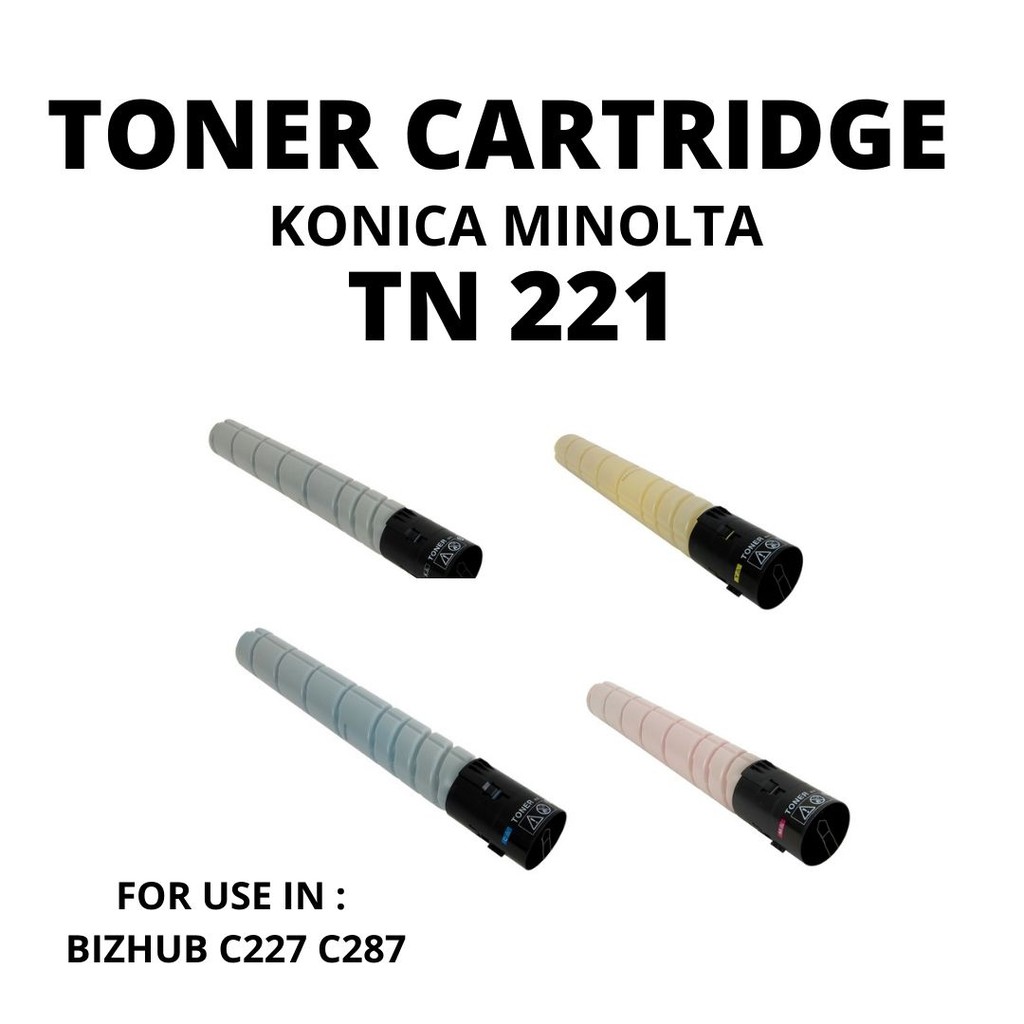 Toner Cartridge Konica Minolta TN 221 BIZHUB C227 C287 C367 1 PAKET 4 WARNA