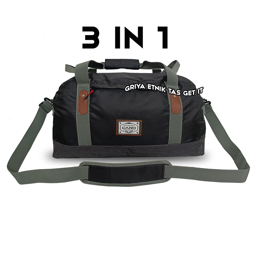 Travel Bag Jumbo Tas Pakaian Mudik 3 in1 Ransel Selempang Jinjing Duffel Bag Cano