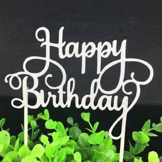 Topper Kue Desain  Happy  Birthday  Glitter Berkilau untuk 