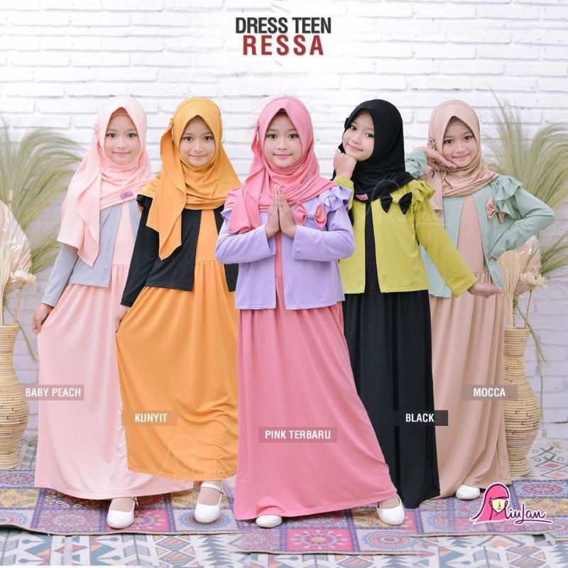 COD Dress Anak Ressa Miulan Ori Gamis Anak 1-8 Thn Dress Muslim Anak Terbaru