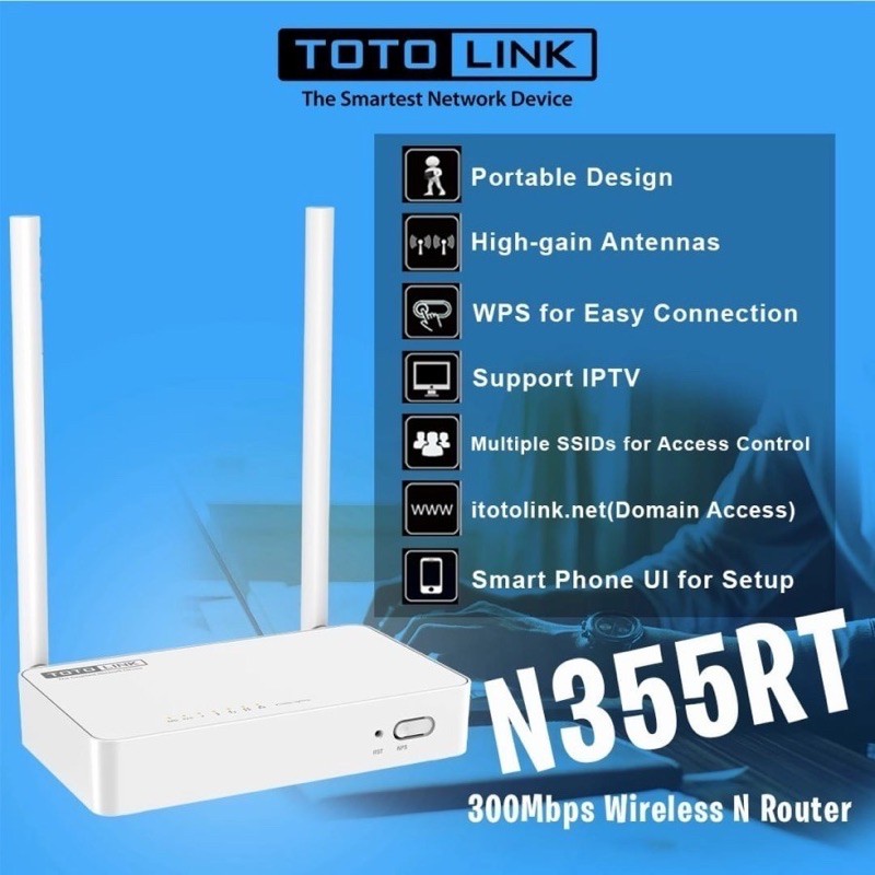 TOTOLINK N355RT - Router Wireless N 300Mbps