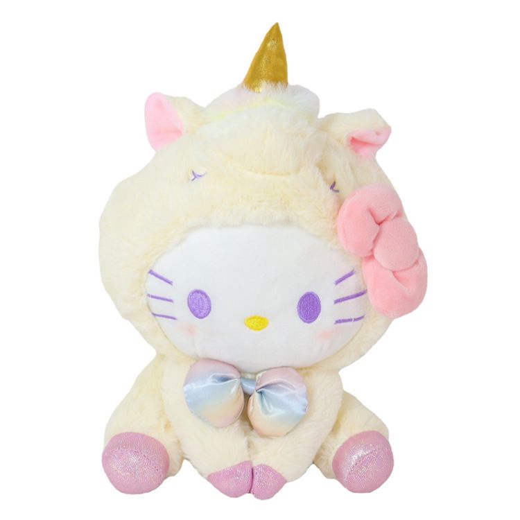 MAINAN BONEKA MELODY HELLO KITTY CINNAMOROLL POCHACCO DOG POMPOMPURIN KUROMI KOSTUM UNICORN IMPOR