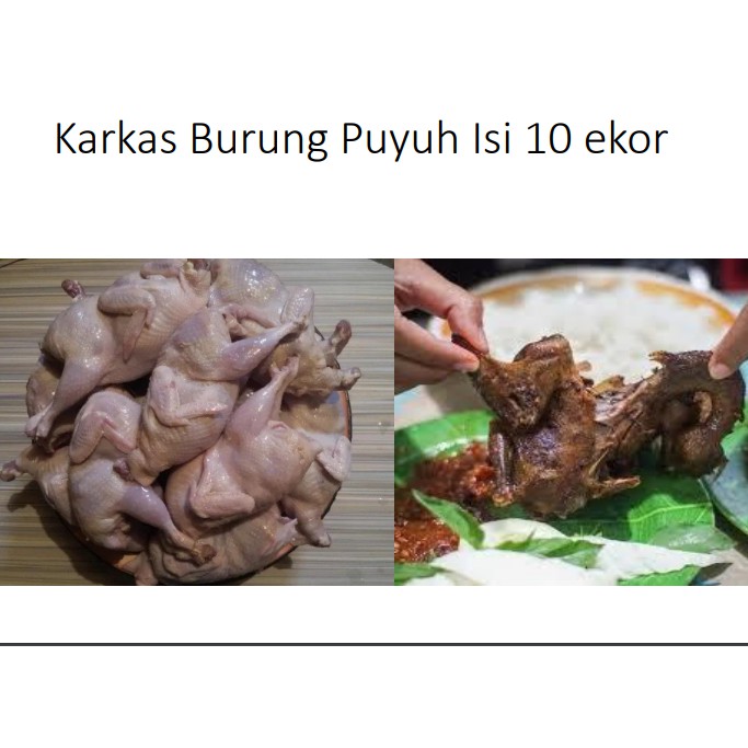 Karkas Burung Puyuh isi 10 ekor SUMBER GIZI