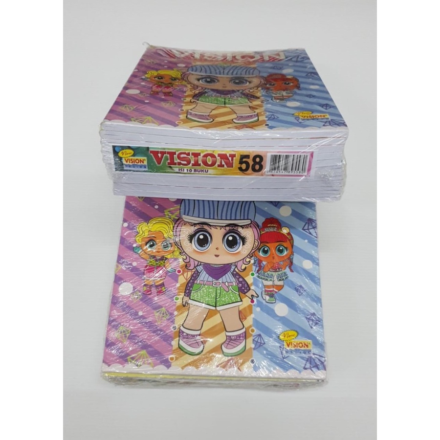 

BUKU VISION-58 LEMBAR (10buku) | BUKU TULIS SEKOLAH KWARTO