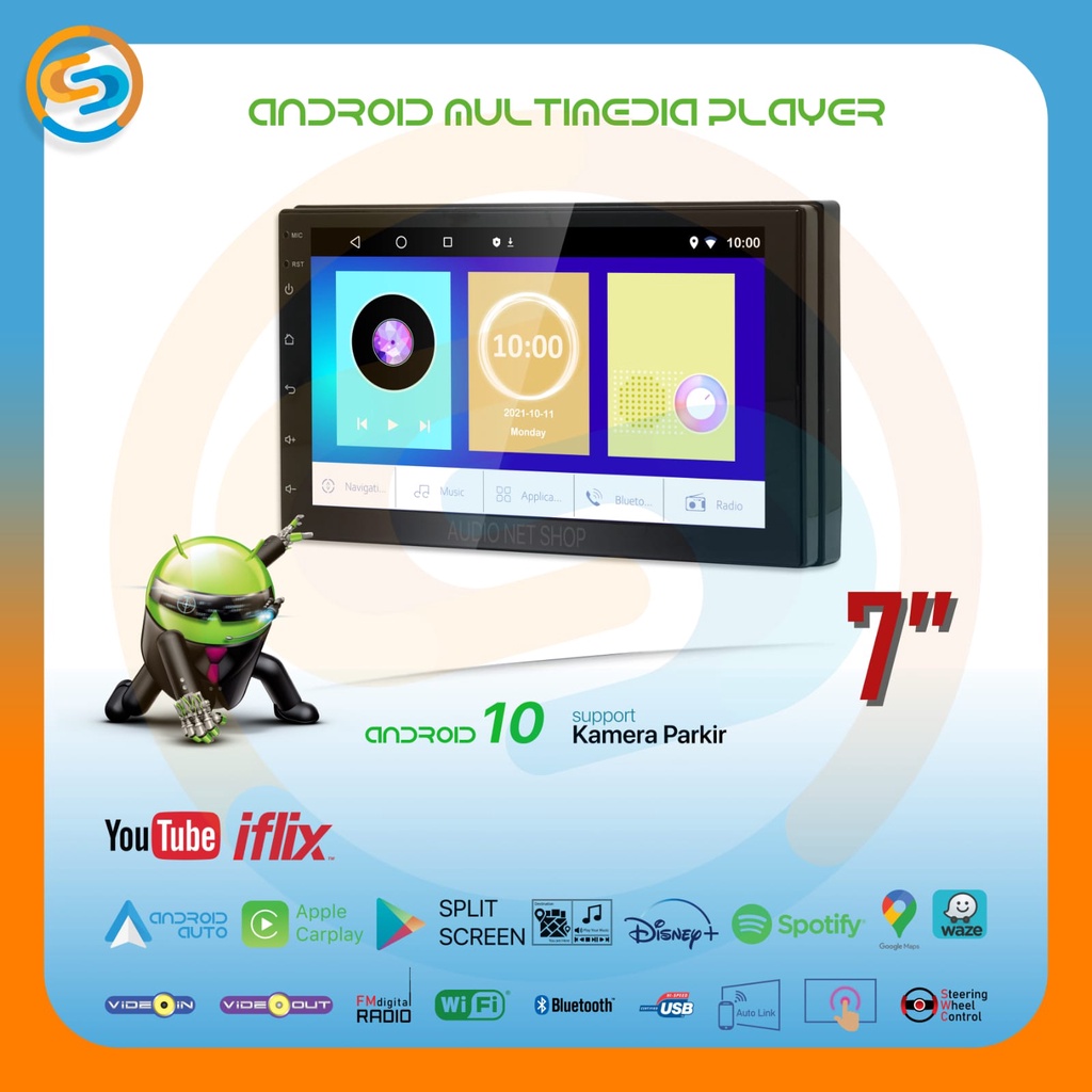 ANDROID Head Unit Tape Mobil 7 Inch Double Din