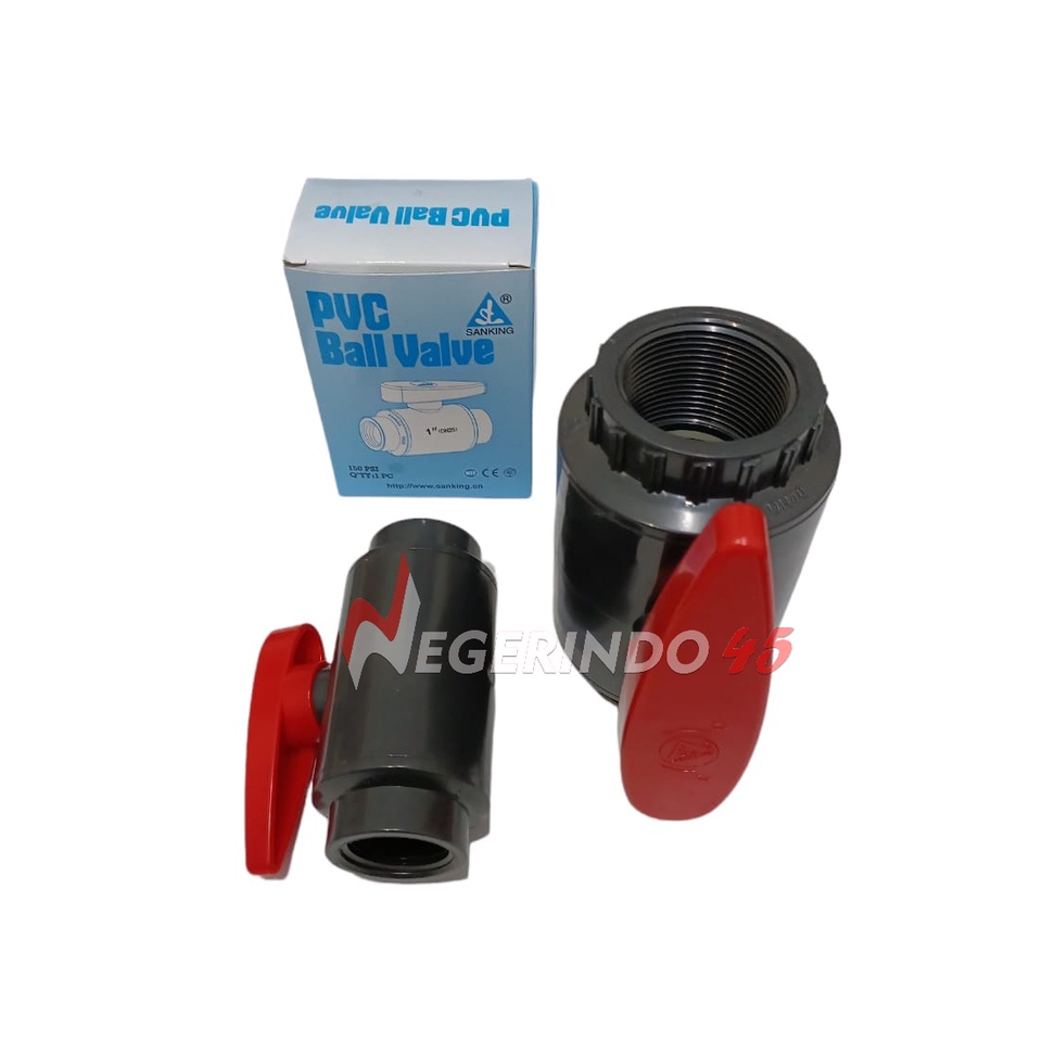 Stop Kran pvc drat / ball valve pvc drat sanking ½ / ¾ / Ball Valve PVC Drat Kran Air Industri