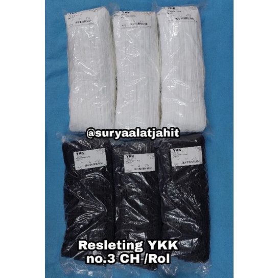 Daun Resleting YKK Coil No.3FR @100Y =rp.193.500/1Rol