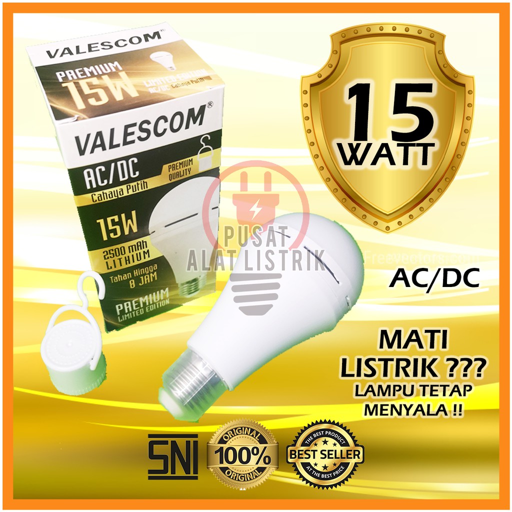 LAMPU EMERGENCY LED 15W AC/DC EMERGENSI SENTUH MAGIC AJAIB ALARM DARURAT JUALAN PASAR MALAM VALESCOM / PROBEST