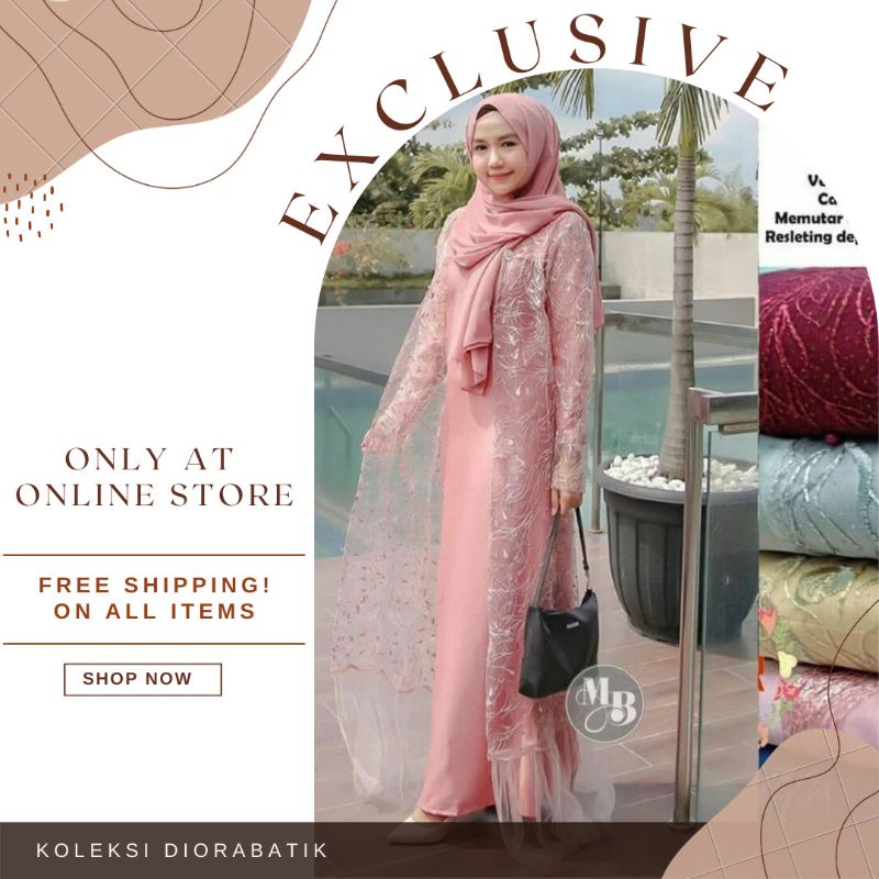 Dress Brokat Tille Cardy //M.L.XL.Dress Pesta Velvet Mutiara Premium