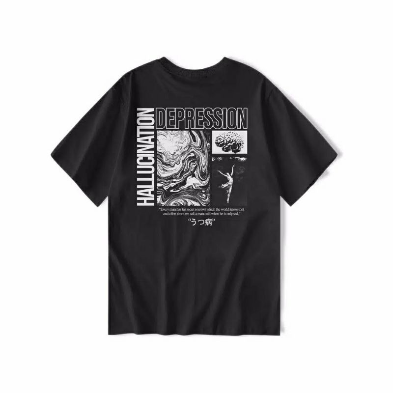 HALLUCINATE BLACK TSHIRT-FLICWORLD
