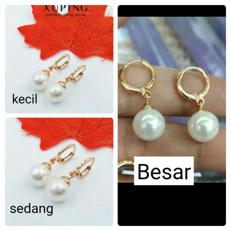 Xuping Anting mutiara ukuran kecil,sedang,besar