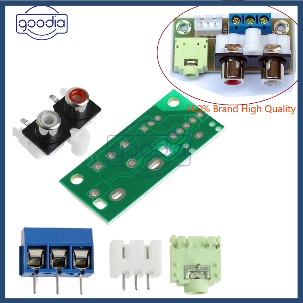 ღ[IN STOCK/COD]ღ Set Audio Switch Board Socket RCA 3.5mm Stabil 5V untuk Amplifier Elektronik